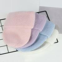 Единствена купола зимска капа-пријателска за кожата Исклучителна еластична цврста боја чувајте ја топла плетена капа за возрасни