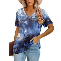 Трендовски летни кошули женски врвови кратки ракави летни цветни врвови против вратот тенок вклопуваат кратки ракави маички