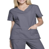 Crubstar Core Core Essentials Brushed Poplin V-Neck Screb Top